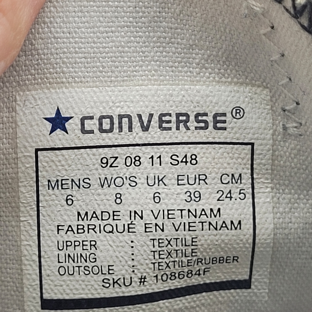Converse Black With Silver Bubbles Skater Sneakers Size 8 - Picture 5 of 16